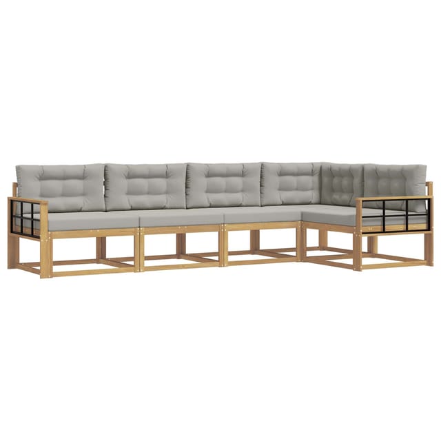 vidaXL Outdoor-Sofagarnitur 4-Tlg Weiß und Hellgrau Polyester 3386455