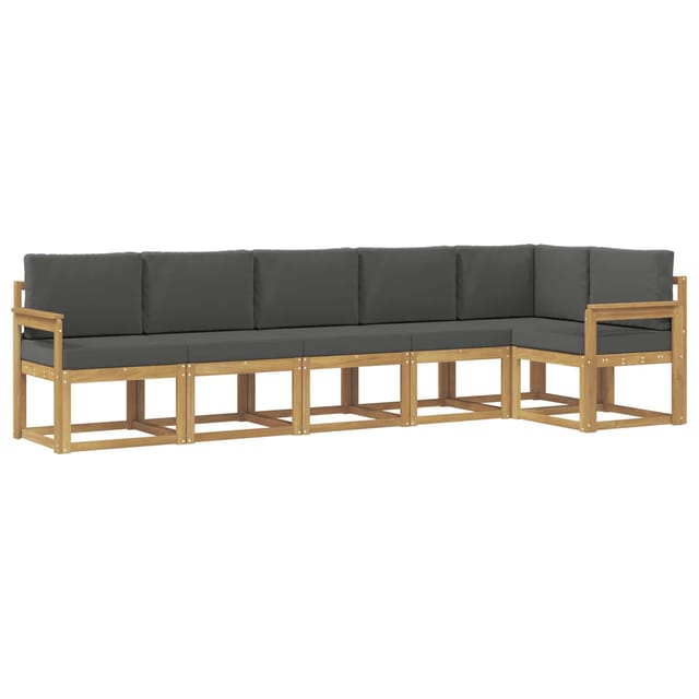 vidaXL Outdoor-Sofagarnitur 6-Tlg Weiß und Anthrazit Polyester 3387691