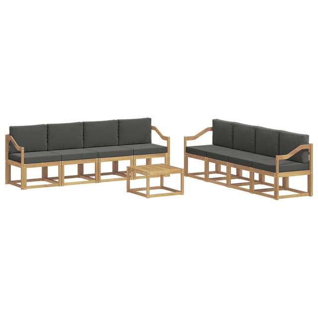 vidaXL Outdoor-Sofagarnitur mit Kissen 9-Tlg Weiß und Anthrazit 3387436