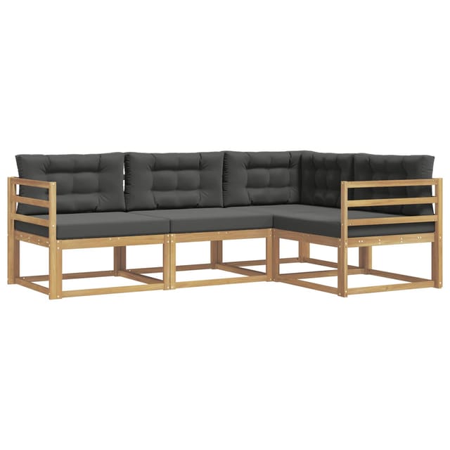 vidaXL Outdoor-Sofagarnitur 3-Tlg Weiß und Anthrazit Polyester 3386361