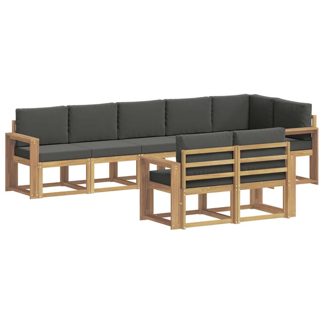 vidaXL Outdoor-Sofagarnitur 8-Tlg Weiß und Anthrazit Polyester 3387811