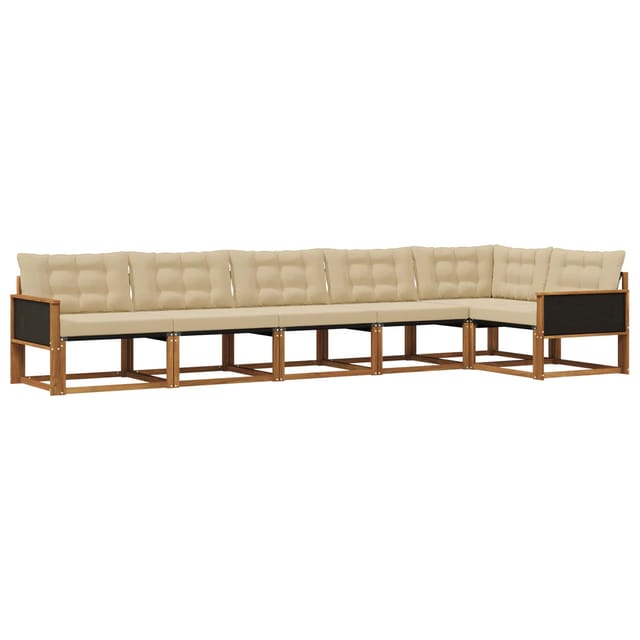 vidaXL Outdoor-Sofagarnitur mit Kissen 6 Stk Natur und Beige 3381449