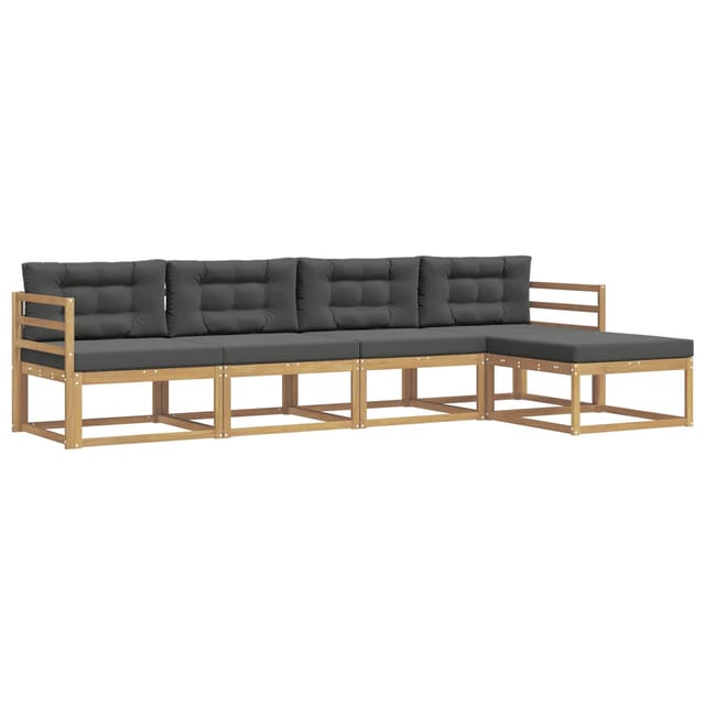 vidaXL Outdoor-Sofagarnitur 4-Tlg Weiß und Anthrazit Polyester 3386291