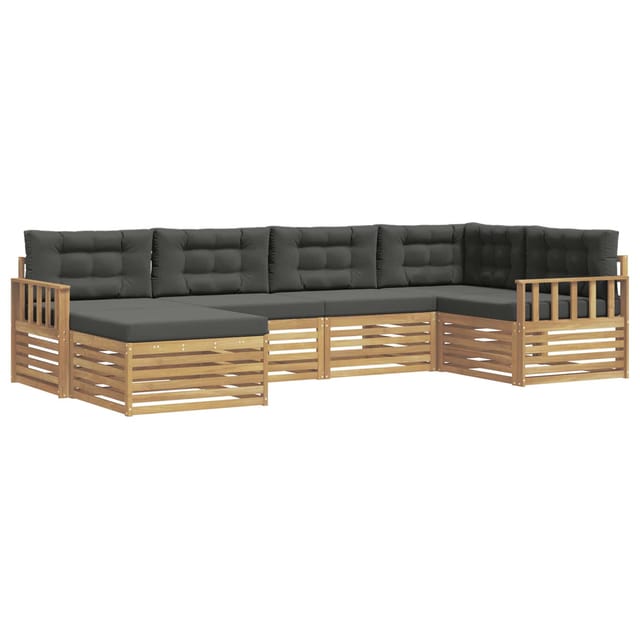 vidaXL Outdoor-Sofagarnitur 6-Tlg Weiß und Anthrazit Polyester 3390757