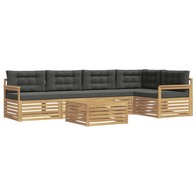 vidaXL Outdoor-Sofagarnitur 6-Tlg Weiß und Anthrazit Polyester 3390512