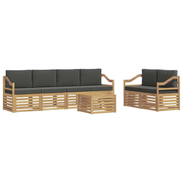 vidaXL Outdoor-Sofagarnitur 7-Tlg Weiß und Anthrazit Polyester 3391452