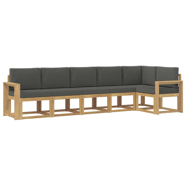 vidaXL Outdoor-Sofagarnitur 6-Tlg Weiß und Anthrazit Polyester 3387706