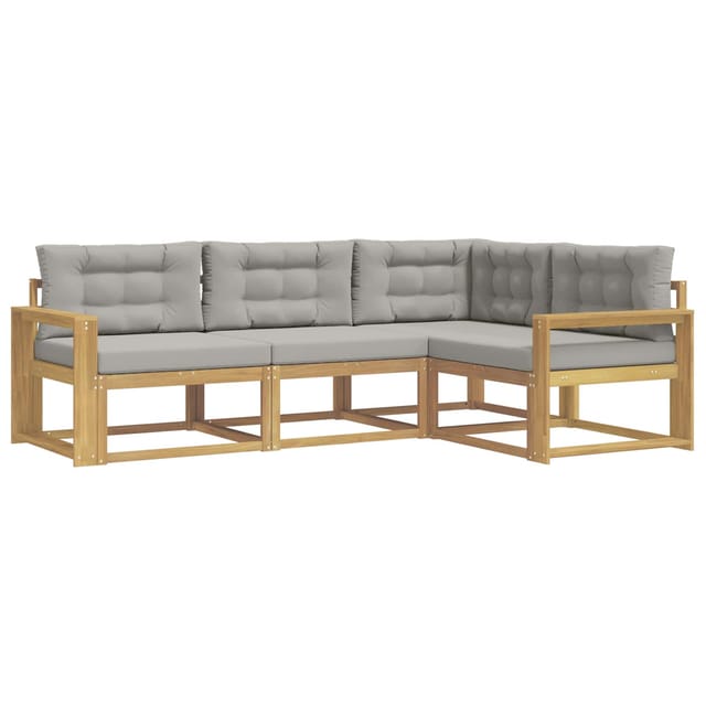 vidaXL Outdoor-Sofagarnitur 3-Tlg Weiß und Hellgrau Polyester 3386380