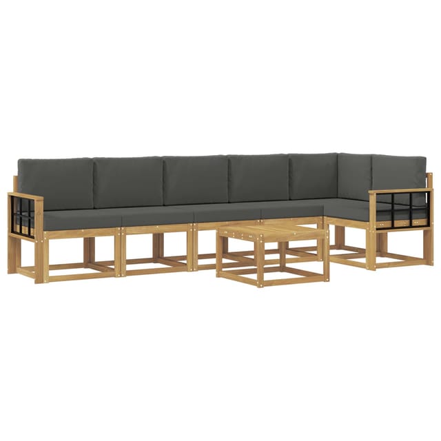 vidaXL Outdoor-Sofagarnitur 7-Tlg Weiß und Anthrazit Polyester 3387746