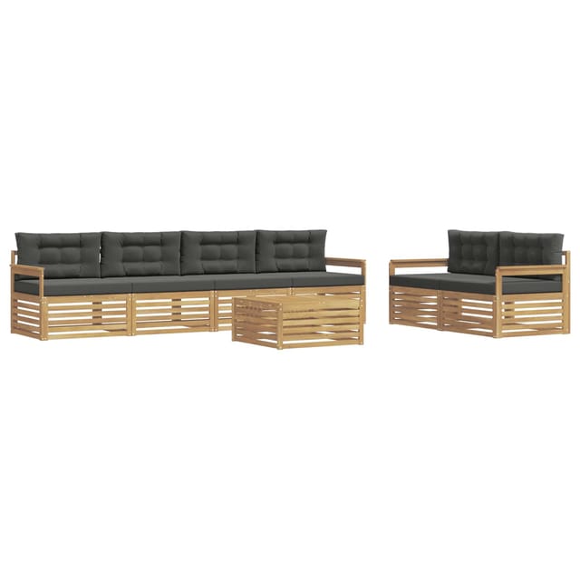 vidaXL Outdoor-Sofagarnitur 7-Tlg Weiß und Anthrazit Polyester 3390072
