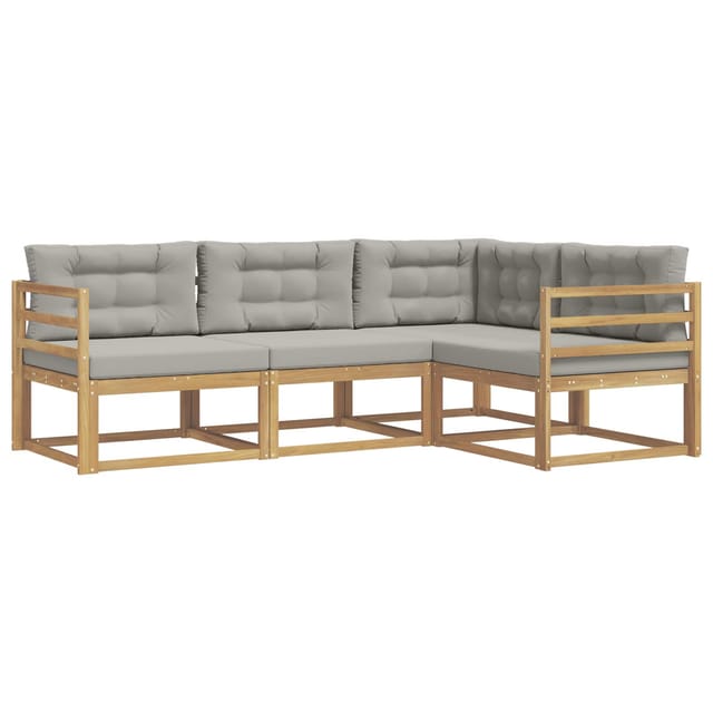 vidaXL Outdoor-Sofagarnitur 3-Tlg Weiß und Hellgrau Polyester 3386360