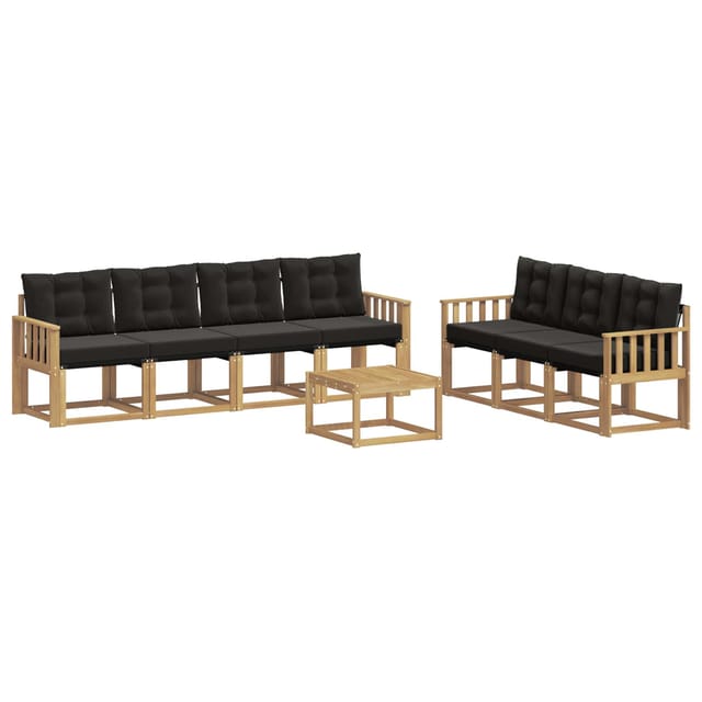 vidaXL Outdoor-Sofagarnitur mit Kissen 8-Tlg Weiß und Schwarz 3389282