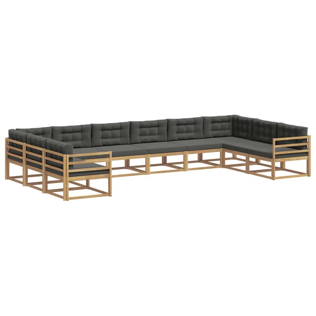 vidaXL Outdoor-Sofagarnitur mit Kissen 10-Tlg Weiß und Anthrazit 3387091