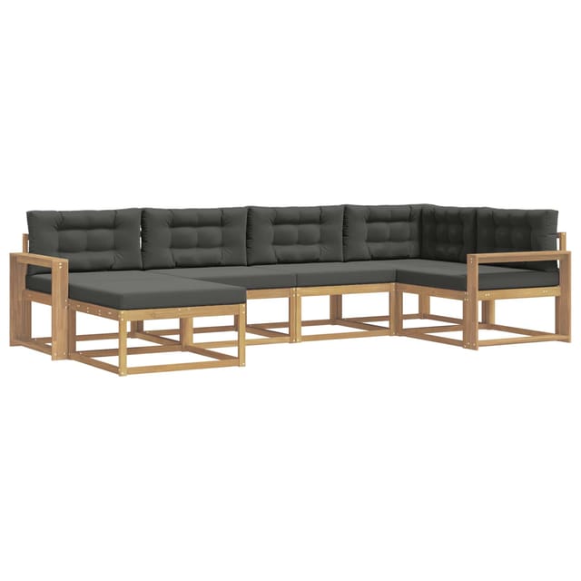 vidaXL Outdoor-Sofagarnitur 5-Tlg Weiß und Anthrazit Polyester 3386696