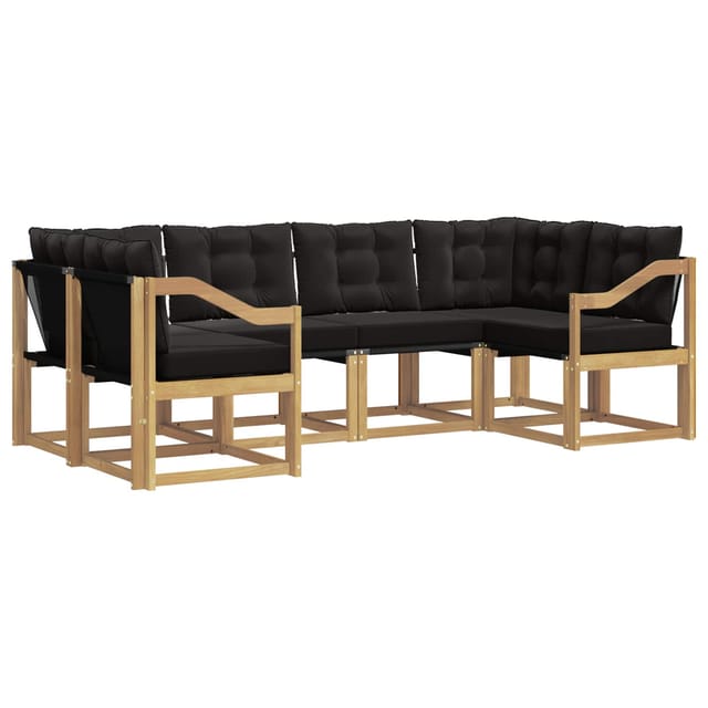 vidaXL Outdoor-Sofagarnitur mit Kissen 6-Tlg Weiß und Schwarz 3389822