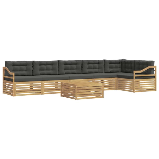 vidaXL Outdoor-Sofagarnitur 7-Tlg Weiß und Anthrazit Polyester 3390622