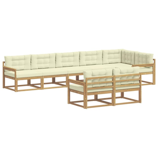vidaXL Outdoor-Sofagarnitur mit Kissen 6-Tlg Weiß und Creme Polyester 3386609