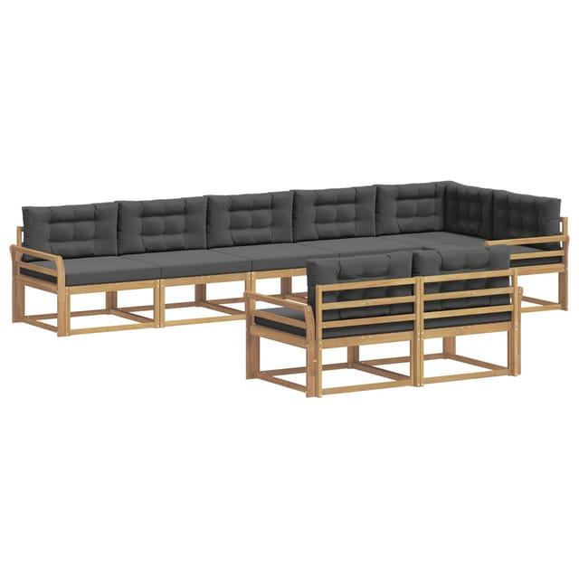 vidaXL Outdoor-Sofagarnitur 6-Tlg Weiß und Anthrazit Polyester 3386621