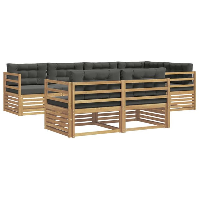 vidaXL Outdoor-Sofagarnitur 7-Tlg Weiß und Anthrazit Polyester 3390627