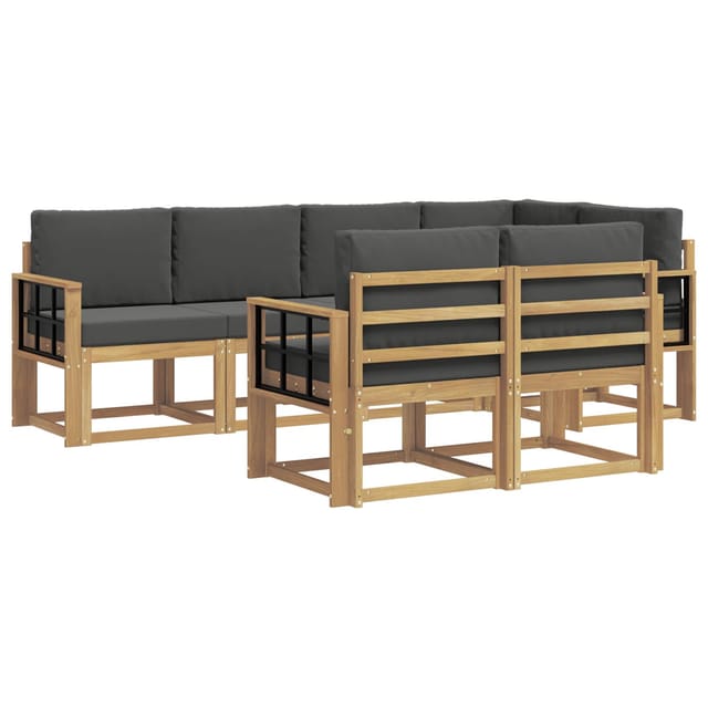 vidaXL Outdoor-Sofagarnitur 7-Tlg Weiß und Anthrazit Polyester 3387781