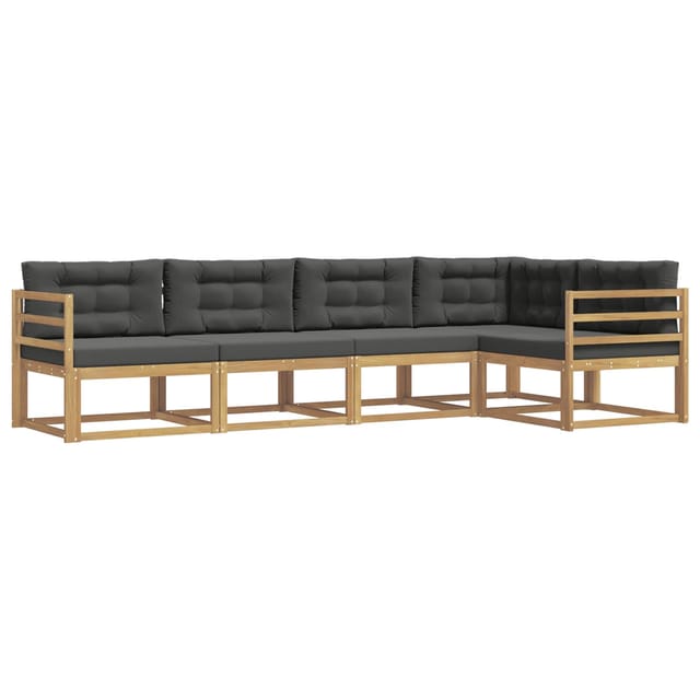 vidaXL Outdoor-Sofagarnitur 4-Tlg Weiß und Anthrazit Polyester 3386431