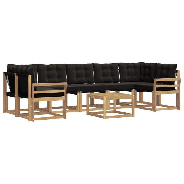 vidaXL Outdoor-Sofagarnitur mit Kissen 8-Tlg Weiß und Schwarz 3389310
