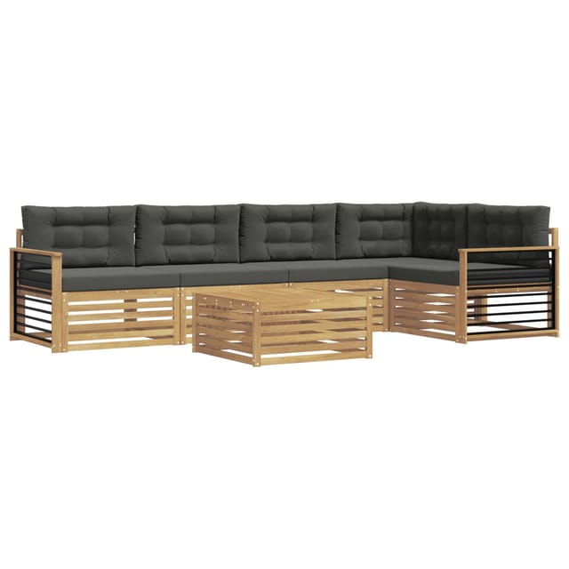 vidaXL Outdoor-Sofagarnitur 6-Tlg Weiß und Anthrazit Polyester 3390537