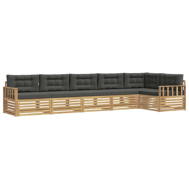 vidaXL Outdoor-Sofagarnitur 6-Tlg Weiß und Anthrazit Polyester 3390557