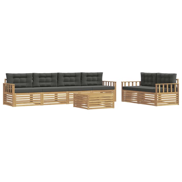 vidaXL Outdoor-Sofagarnitur 7-Tlg Weiß und Anthrazit Polyester 3390077