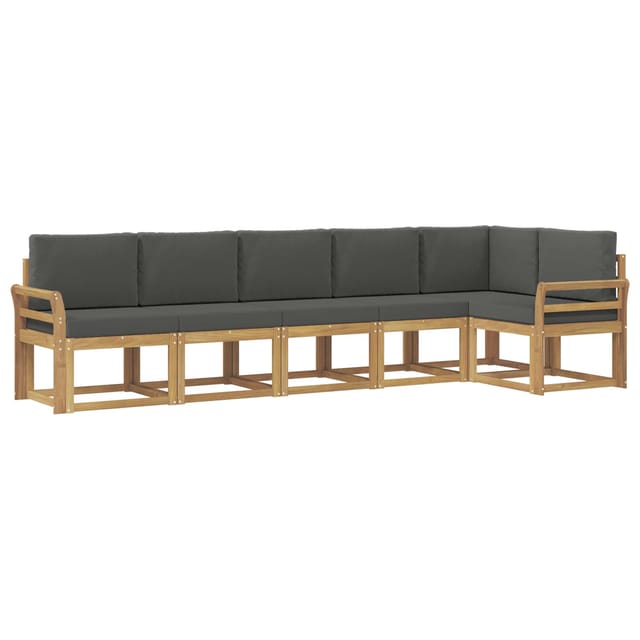 vidaXL Outdoor-Sofagarnitur 6-Tlg Weiß und Anthrazit Polyester 3387701