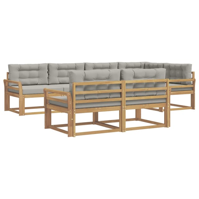 vidaXL Outdoor-Sofagarnitur 6-Tlg Weiß und Hellgrau Polyester 3386585
