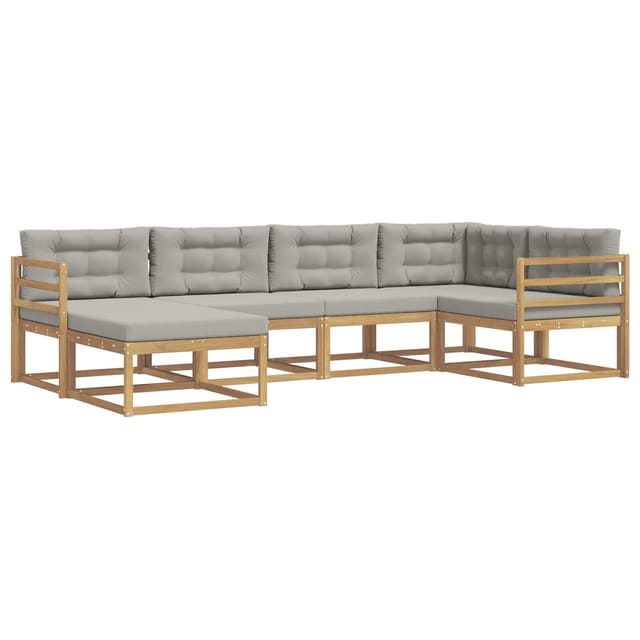 vidaXL Outdoor-Sofagarnitur 5-Tlg Weiß und Hellgrau Polyester 3386675