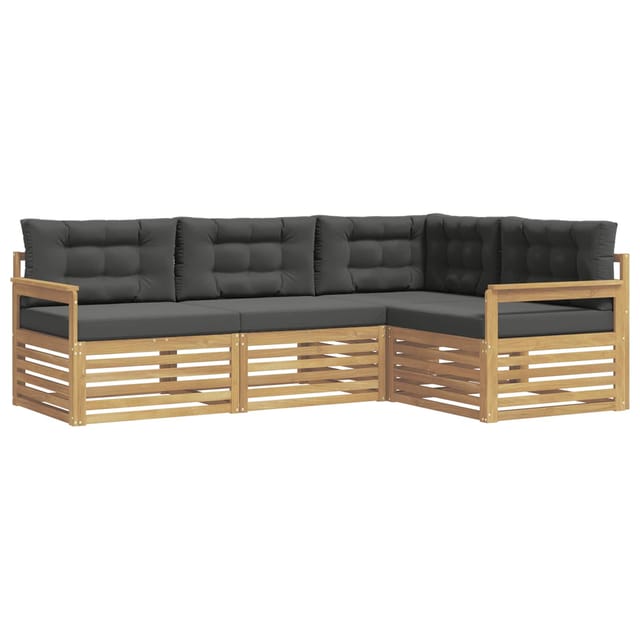 vidaXL Outdoor-Sofagarnitur 5-Tlg Weiß und Anthrazit Polyester 3390392