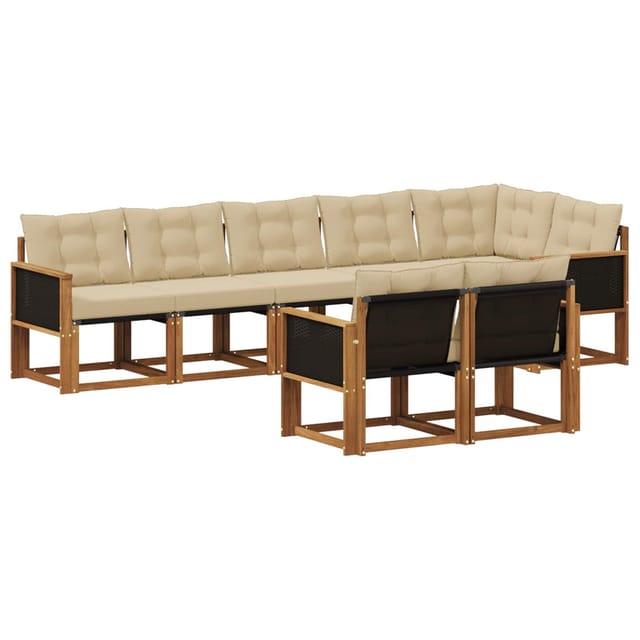 vidaXL Outdoor-Sofagarnitur mit Kissen 8 Stk Natur und Beige 3382025