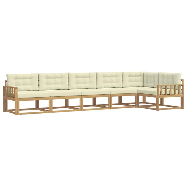 vidaXL Outdoor-Sofagarnitur mit Kissen 4-Tlg Weiß und Creme Polyester 3386509
