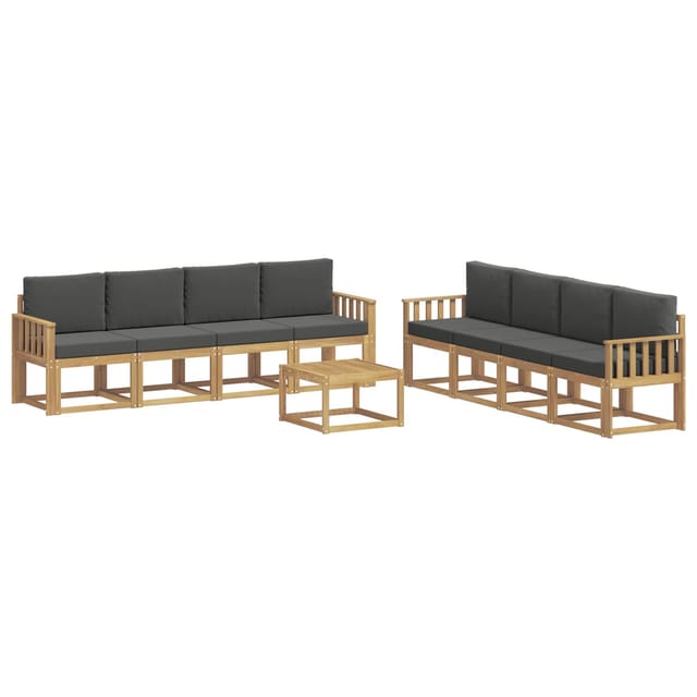 vidaXL Outdoor-Sofagarnitur mit Kissen 9-Tlg Weiß und Anthrazit 3387416