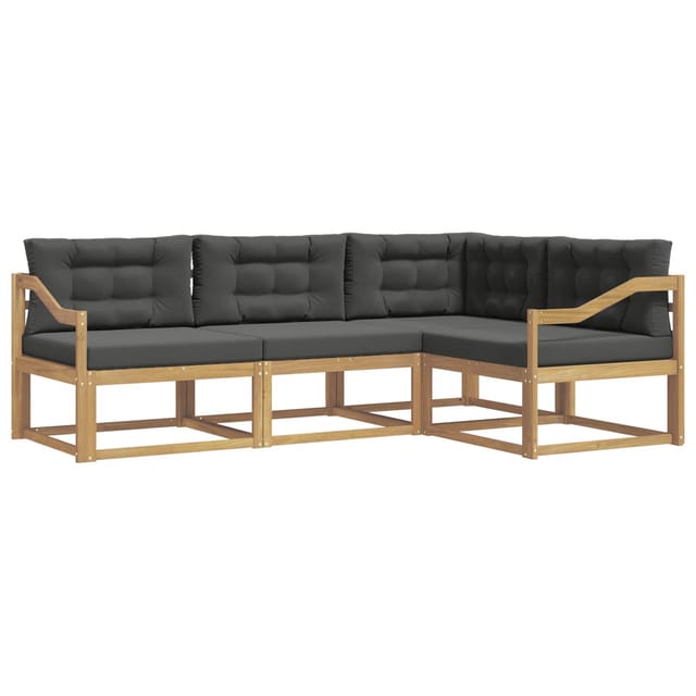 vidaXL Outdoor-Sofagarnitur 3-Tlg Weiß und Anthrazit Polyester 3386391