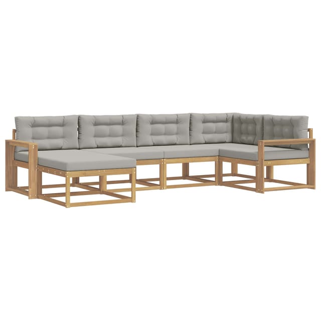 vidaXL Outdoor-Sofagarnitur 5-Tlg Weiß und Hellgrau Polyester 3386695