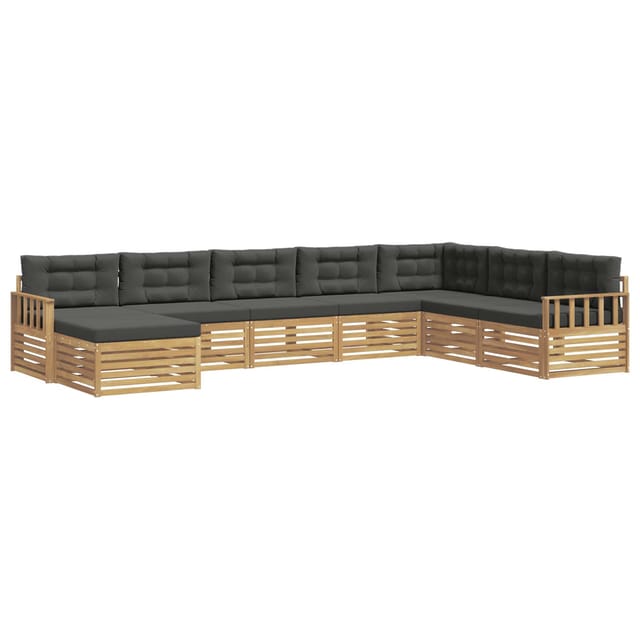 vidaXL Outdoor-Sofagarnitur mit Kissen 8-Tlg Weiß und Anthrazit 3390957