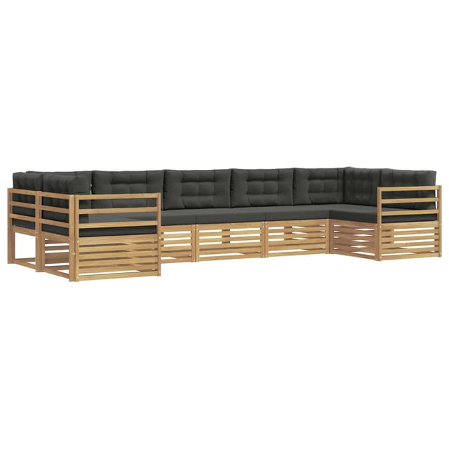 vidaXL Outdoor-Sofagarnitur 7-Tlg Weiß und Anthrazit Polyester 3391067