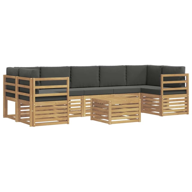 vidaXL Outdoor-Sofagarnitur 8-Tlg Weiß und Anthrazit Polyester 3391537
