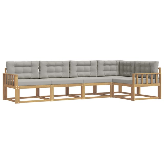 vidaXL Outdoor-Sofagarnitur 4-Tlg Weiß und Hellgrau Polyester 3386440