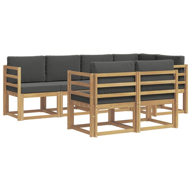 vidaXL Outdoor-Sofagarnitur 7-Tlg Weiß und Anthrazit Polyester 3387756