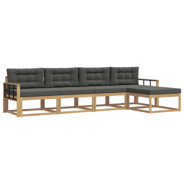 vidaXL Outdoor-Sofagarnitur 4-Tlg Weiß und Anthrazit Polyester 3386316