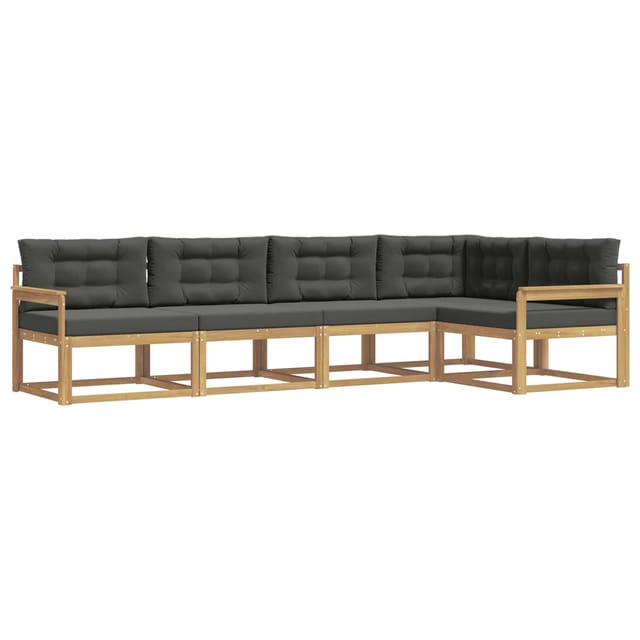 vidaXL Outdoor-Sofagarnitur 4-Tlg Weiß und Anthrazit Polyester 3386436