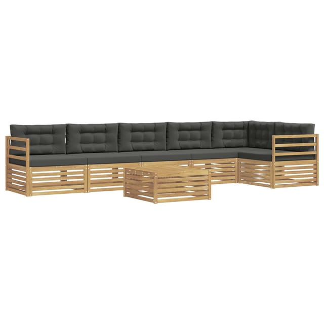 vidaXL Outdoor-Sofagarnitur 7-Tlg Weiß und Anthrazit Polyester 3390587