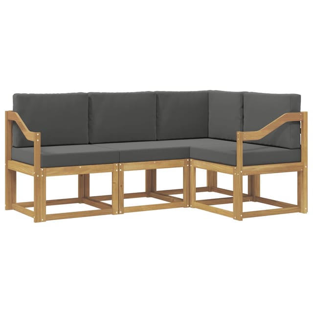 vidaXL Outdoor-Sofagarnitur mit Kissen 4-Tlg Weiß und Anthrazit 3387576