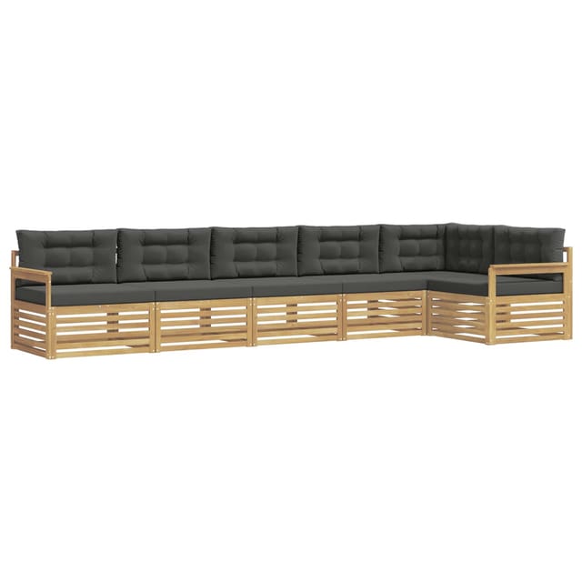 vidaXL Outdoor-Sofagarnitur 6-Tlg Weiß und Anthrazit Polyester 3390552