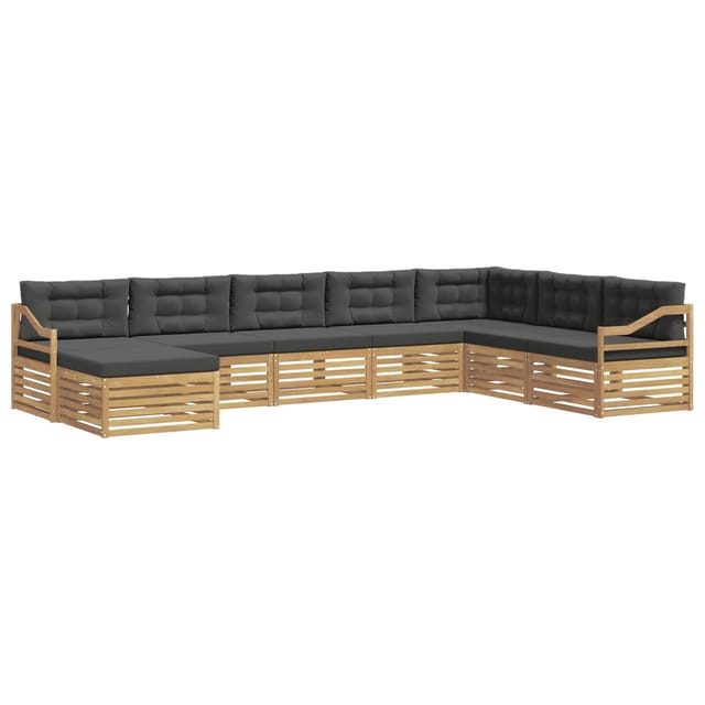 vidaXL Outdoor-Sofagarnitur 8-Tlg Weiß und Anthrazit Polyester 3390982