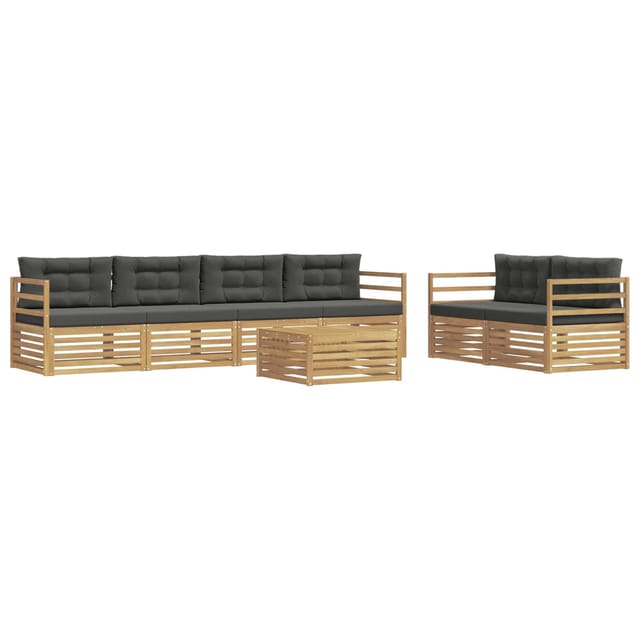 vidaXL Outdoor-Sofagarnitur 7-Tlg Weiß und Anthrazit Polyester 3390067